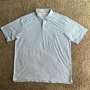 Peter Millar Seaside Men's XL Blue Lifebuoy AOP Golf Polo Shirt Performance Logo